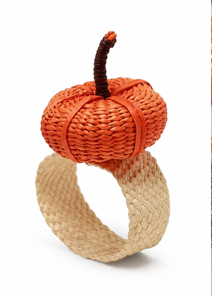 Pumpkin Handwoven Iraca Palm Napkin Ring