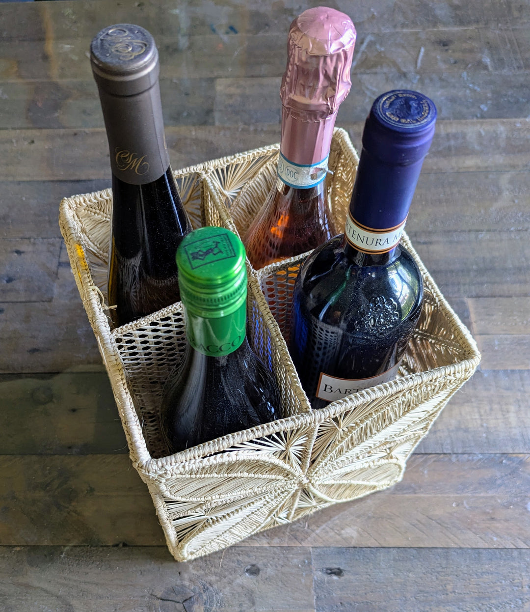 Iraca Palm Woven Wine Caddy Holder