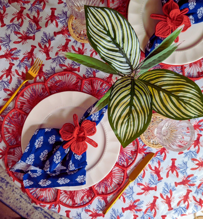 Flower Woven Placemat in Coral Macondo Forever