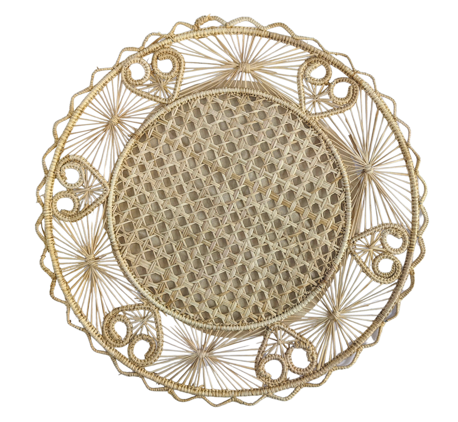 Corazones Round Woven Iraca Placemat Team #2