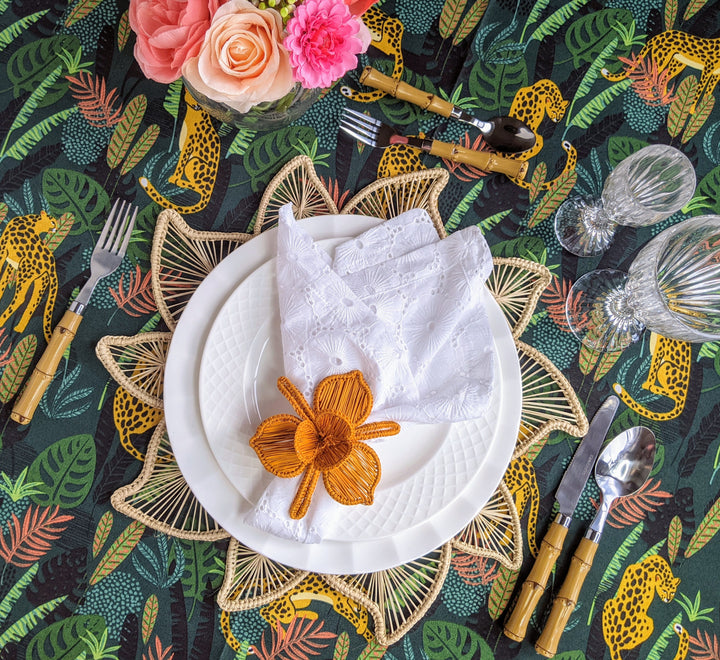 Catleya Flower Round Woven Placemat Macondo Forever
